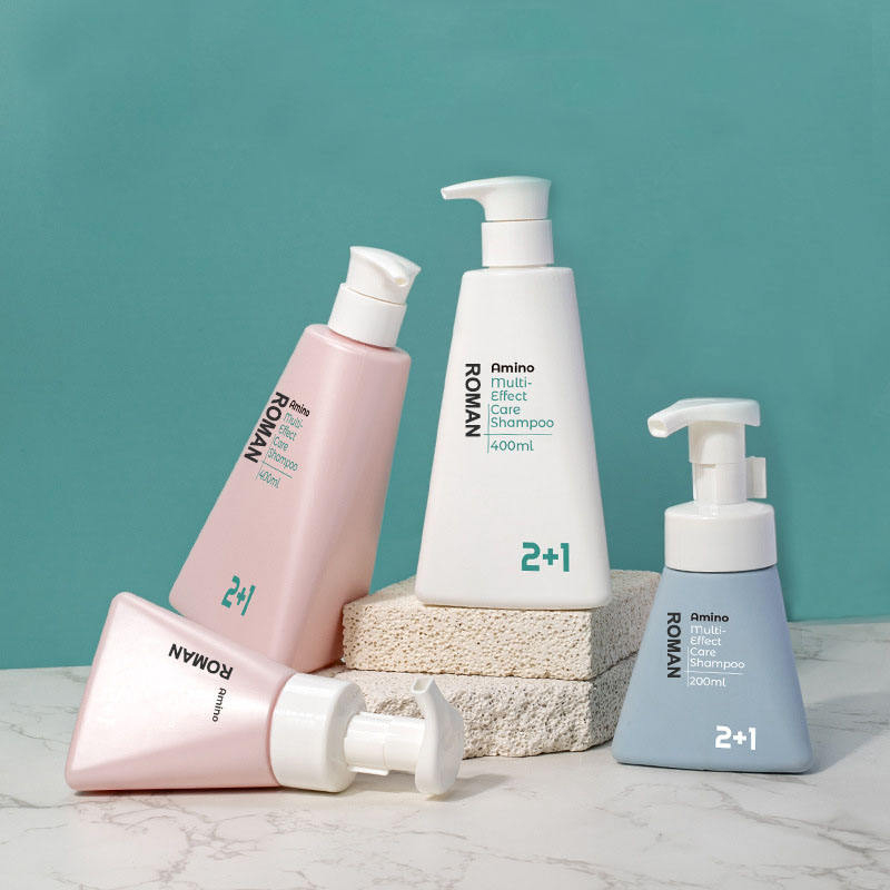 Triangel 200ml 400ml PET ansiktsrengöring Skummousse Pumpflaska Plastskumflaska Flytande tvålautomat