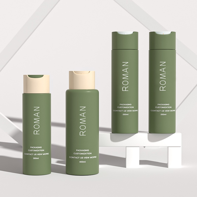100ml 200ml 250ml 500ml Kosmetisk förpackning Klämplastflaska för husdjursschampo Lotionflaska med skivlock