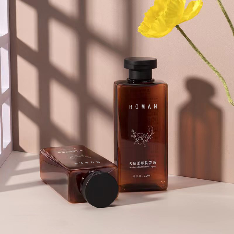 200ml 300ml Hårtorrpressad hårolja PET-flaska med flip-top-lock fyrkantig plastschampo-duschgellotionflaska 200ml 300ml Hårtorrpressad hårolja PET-flaska med flip-top-lock fyrkantig plastschampo-duschgellotionflaska