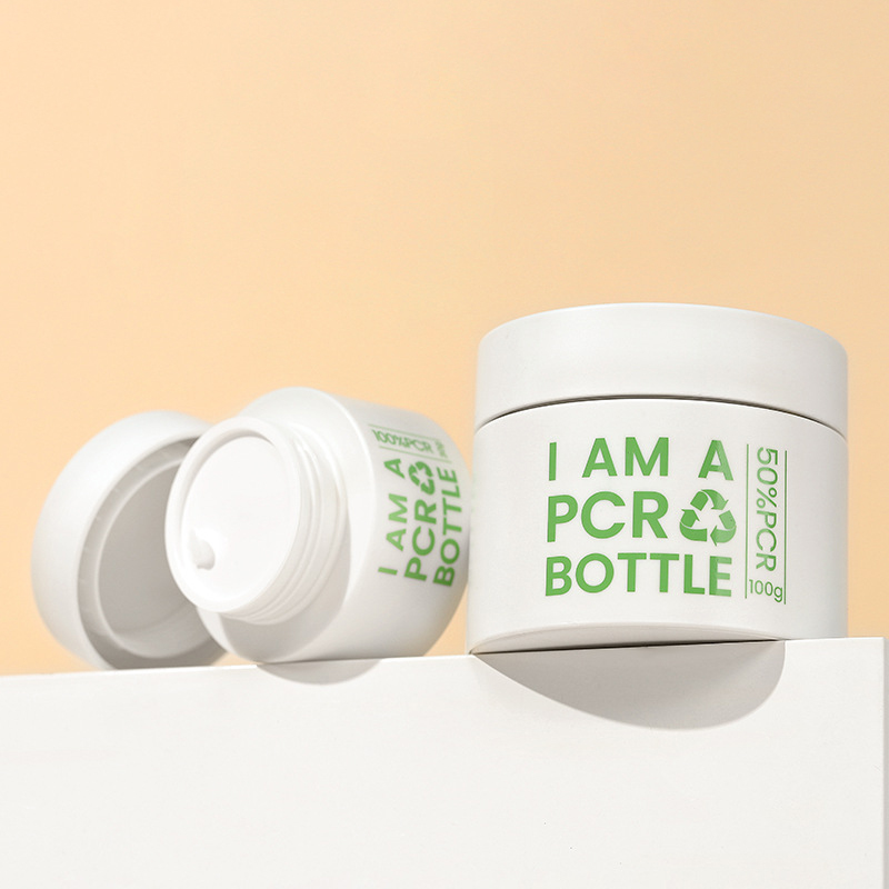30g 50g 100g Tom Återfyllbar Utbytbar PCR PP Miljövänligt ansikte Kroppshudvård Skrubba Smörkrämförpackning Plast Kosmetikburk