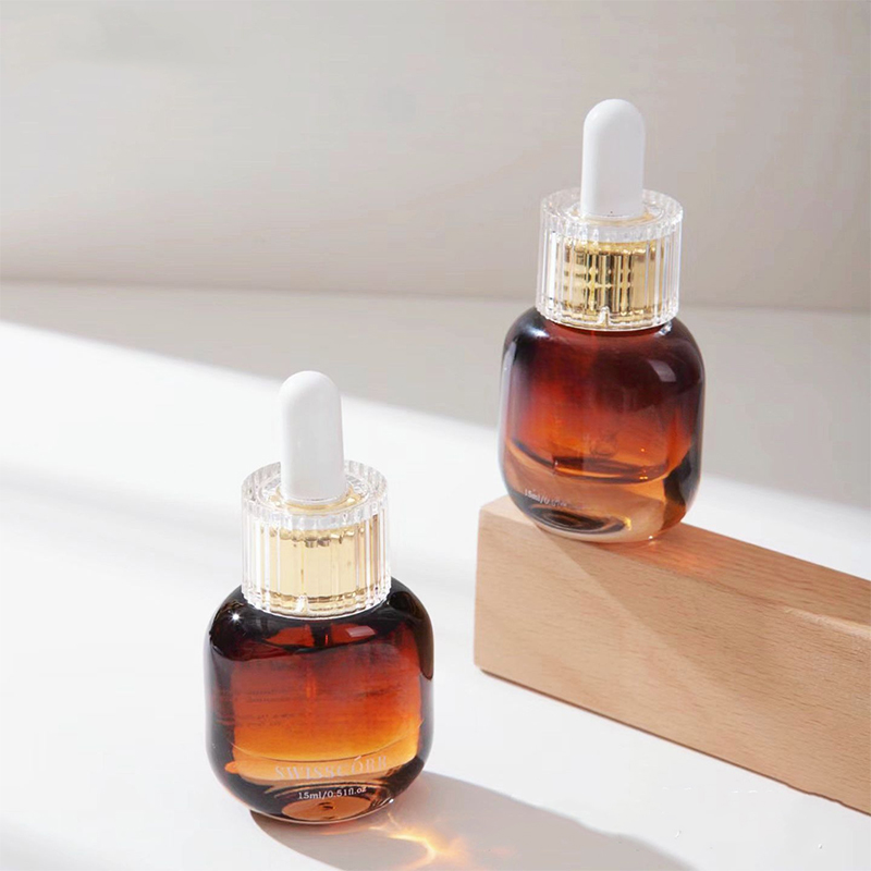 Bärnstenssvart personlig hudvårdsflaskor i glas Bärnstenssvart personlig hudvårdsflaskor i glas