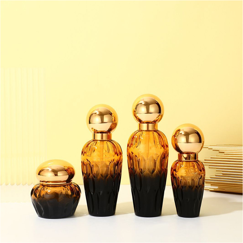 Frostat klart glas Hudvårdsförpackning Kosmetikabehållare Glaslotionflaska med dropppump Frostat klart glas Hudvårdsförpackning Kosmetikabehållare Glaslotionflaska med dropppump