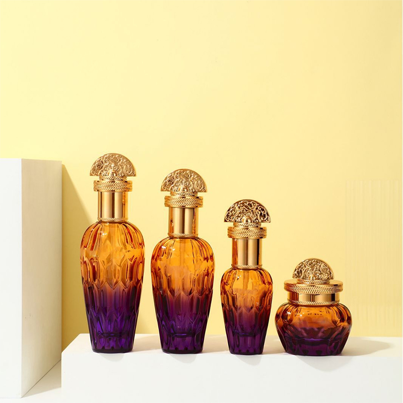 Frostat klart glas Hudvårdsförpackning Kosmetikabehållare Glaslotionflaska med dropppump Frostat klart glas Hudvårdsförpackning Kosmetikabehållare Glaslotionflaska med dropppump