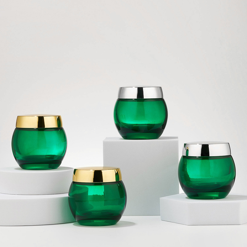 Grön transparent glas kosmetisk burk Tom Body Lotion Burk