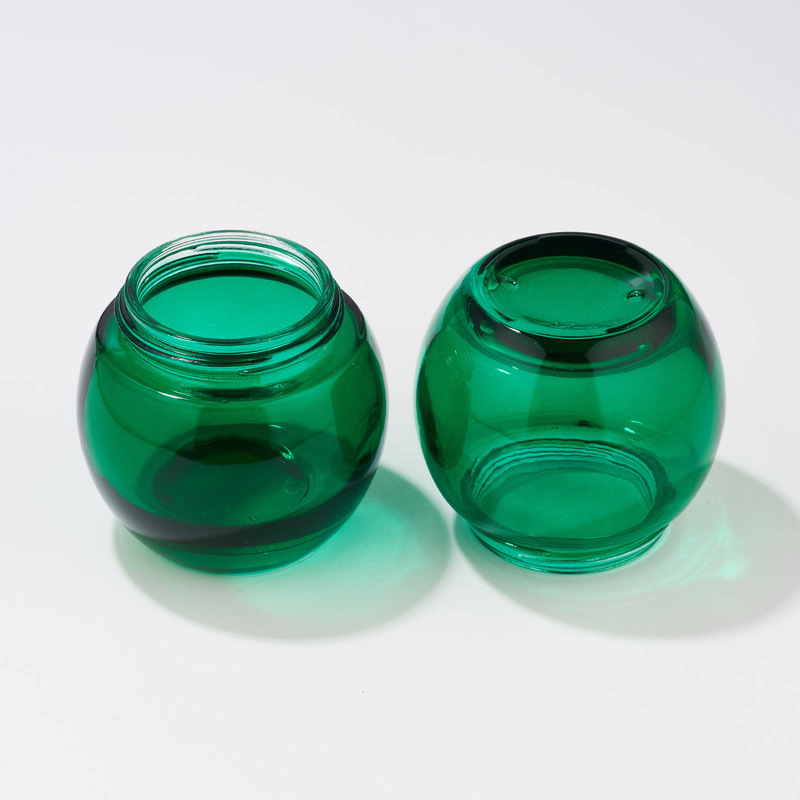 Grön transparent glas kosmetisk burk Tom Body Lotion Burk Grön transparent glas kosmetisk burk Tom Body Lotion Burk