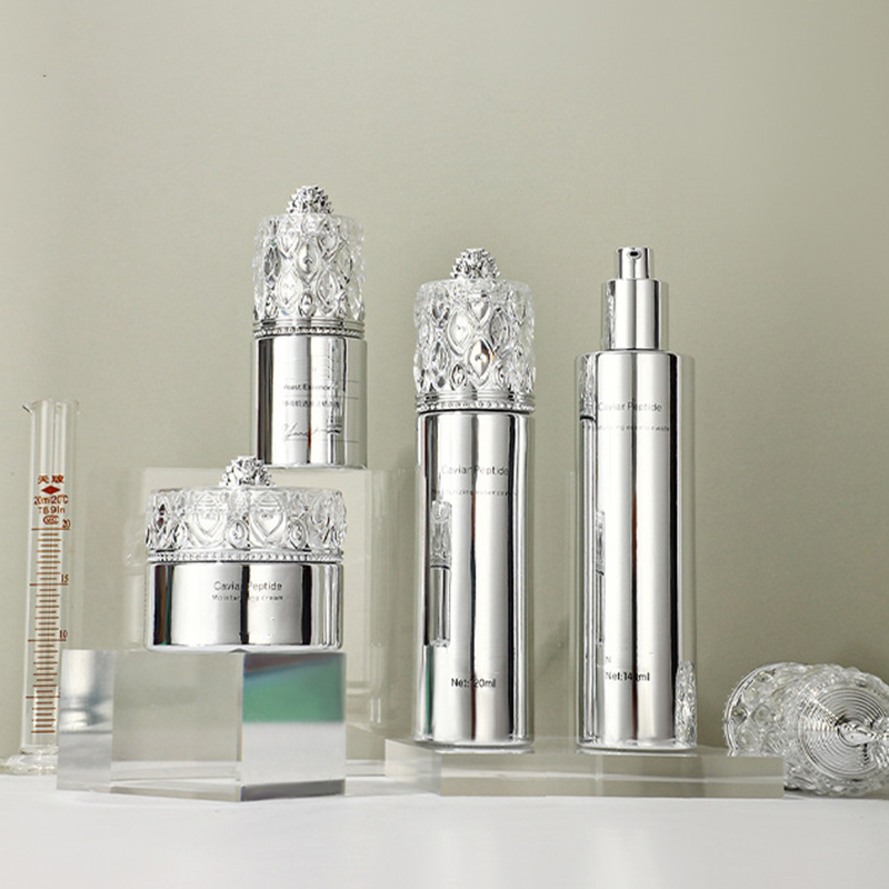 Logo Frosting Glas Lotion Flaskor Ansiktsmask Hudvård Förpackningsbehållare Ansiktscreme Glasflaska