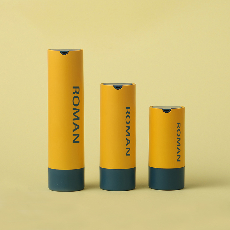 Rund plast kosmetisk serumbehållare Hudvård Airless pumpflaska för lotion eller ansiktsdimma 15 ml 30 ml 50 ml