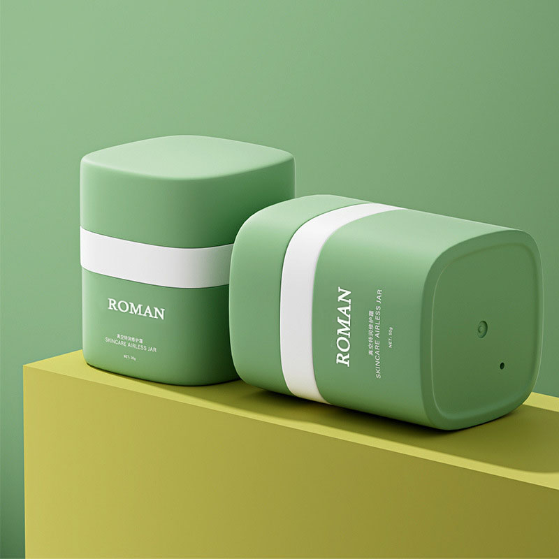 15g 30g 50g runda Airless Pump Cream Burkar Dubbelvägg PP med plastlock för läppstift Blush Mascara Moisturizing Creams