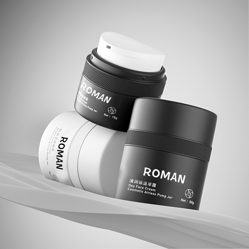 15ml 30ml 50ml Vit Svart Dubbelvägg Tom PP Plast Refill Press Airless Moisturizer Lotion Cream Serumflaska med pump