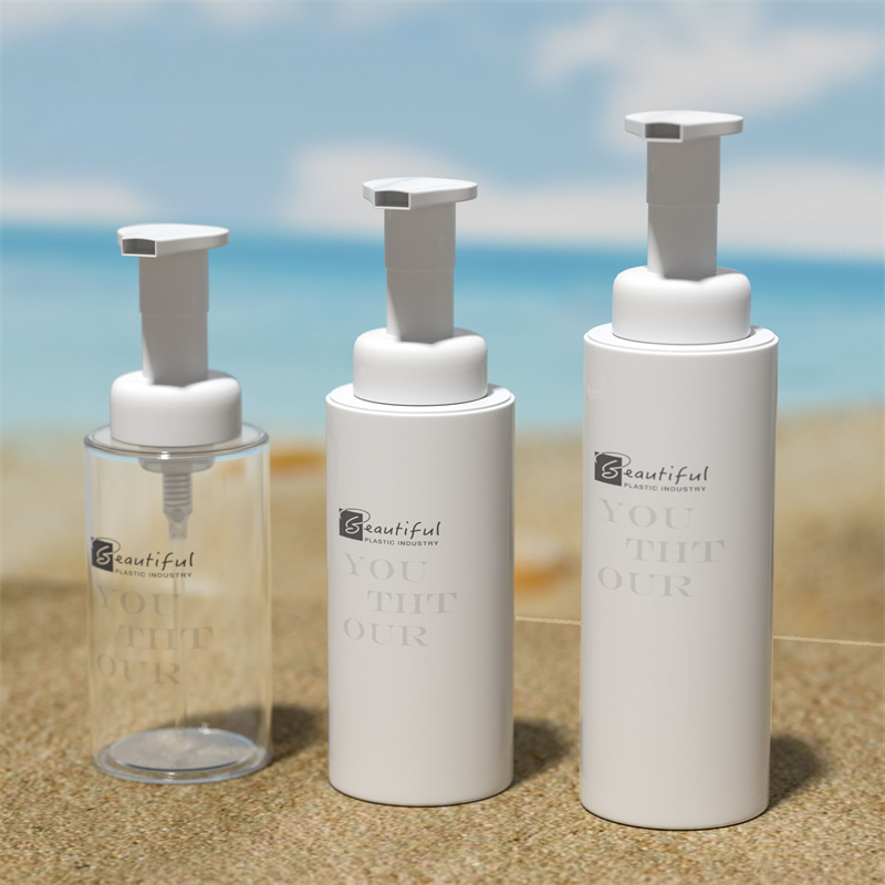100ml 120ml 150ml 200ml 300ml Vit PET-flaska med vit skumpump för skummande tvålar och hårvårdsprodukter Kosmetikpaket