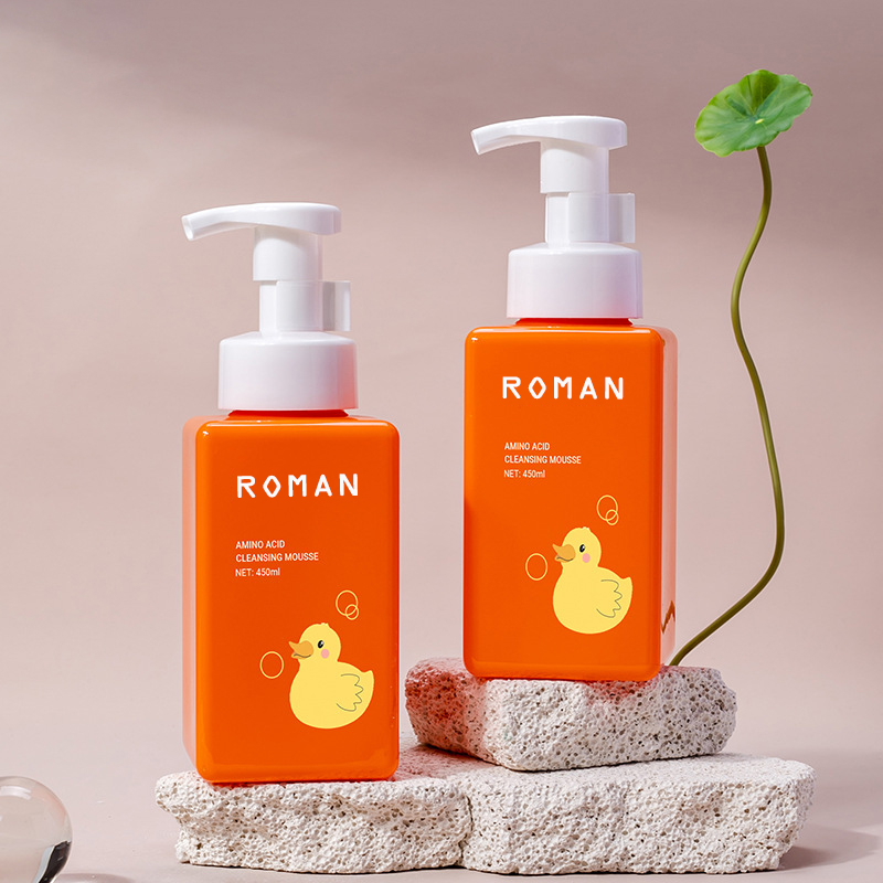 250 ml 300 ml 450 ml 500 ml 650 ml Hudvård Rengöring Mousse Flaska Fyrkantig ögonfransschampo Skumflaska Hotell Toalettartiklar Förpackning