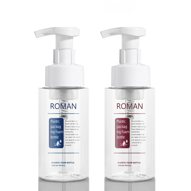 Plast söt rund handdesinfektionsmedel Rengörande skumpumpflaska 200ml 300ml 500ml Storlekar för ansiktsrengöringschampoförpackning Plast söt rund handdesinfektionsmedel Rengörande skumpumpflaska 200ml 300ml 500ml Storlekar för ansiktsrengöringschampoförpackning