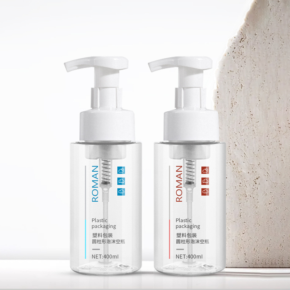 Plast söt rund handdesinfektionsmedel Rengörande skumpumpflaska 200ml 300ml 500ml Storlekar för ansiktsrengöringschampoförpackning Plast söt rund handdesinfektionsmedel Rengörande skumpumpflaska 200ml 300ml 500ml Storlekar för ansiktsrengöringschampoförpackning