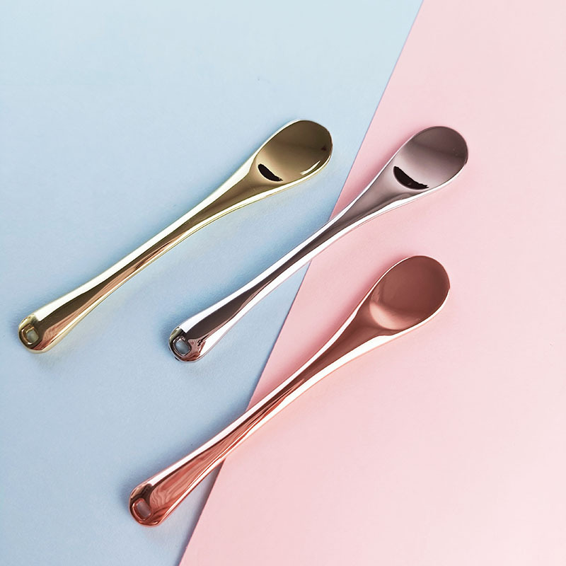 3 färger återanvändbar mini metall zinklegering Ögonkräm Sked Makeup Spatel För ögonkräm applicering