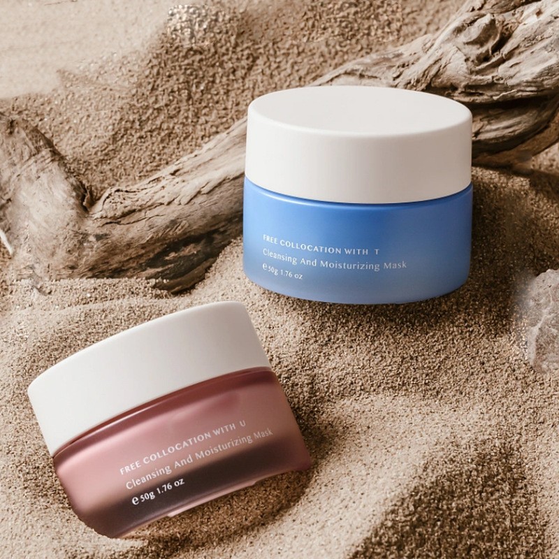 Klassisk rund glaskrämburk Kosmetisk förpackning för ansiktskräm och ögonkräm