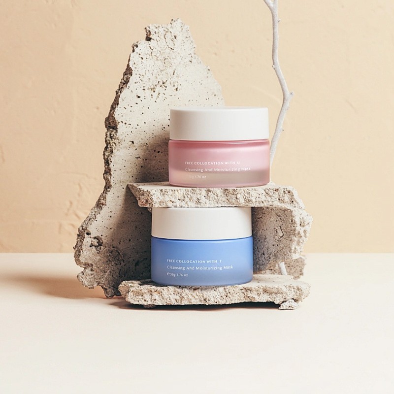 Klassisk rund glaskrämburk Kosmetisk förpackning för ansiktskräm och ögonkräm Klassisk rund glaskrämburk Kosmetisk förpackning för ansiktskräm och ögonkräm