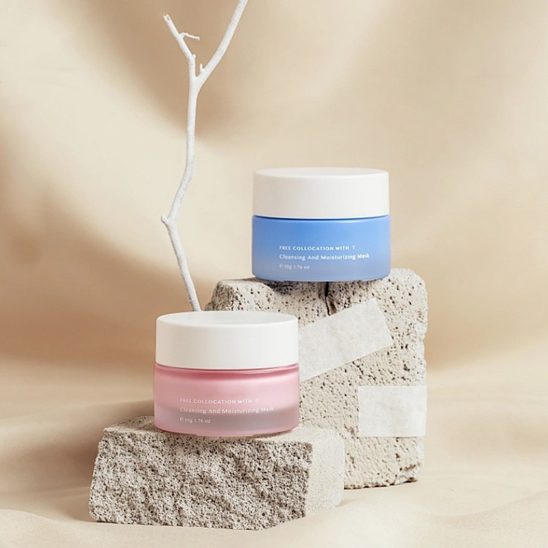 Klassisk rund glaskrämburk Kosmetisk förpackning för ansiktskräm och ögonkräm Klassisk rund glaskrämburk Kosmetisk förpackning för ansiktskräm och ögonkräm