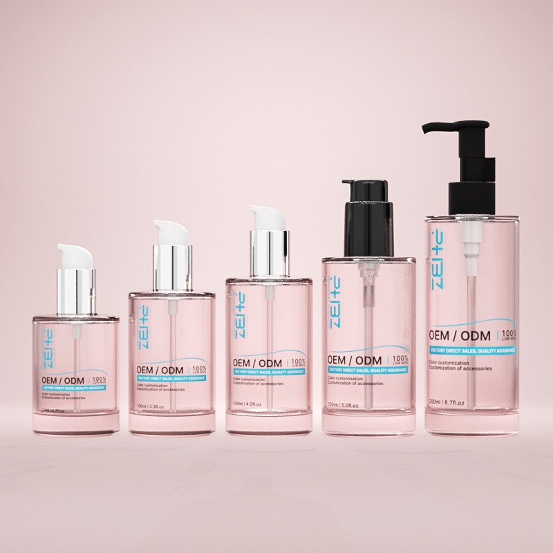 Kosmetisk serumflaska av glas med flera kapaciteter med tjock bas