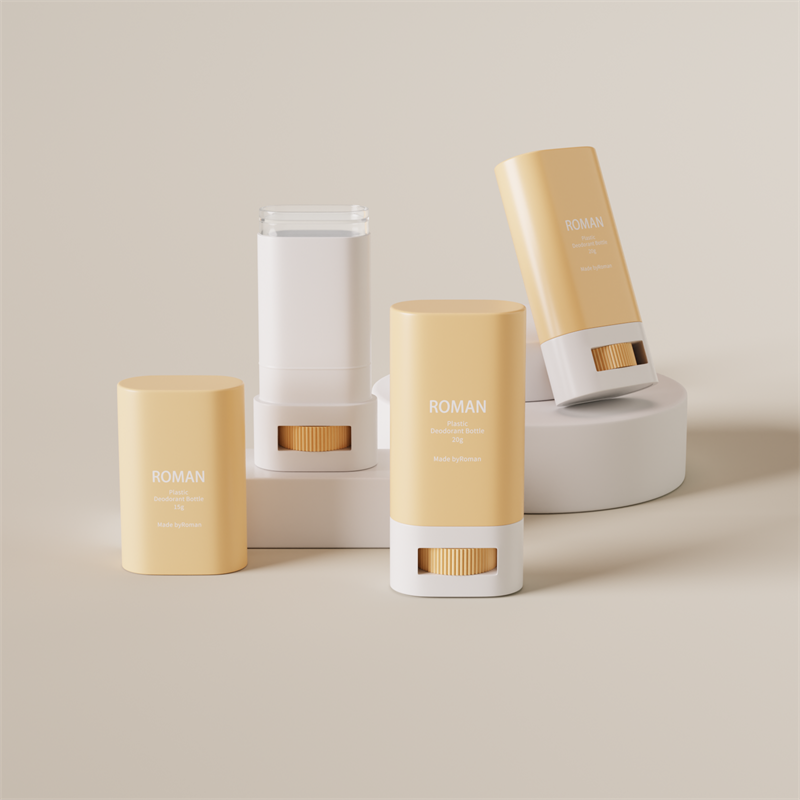 Hudvård Tom oval plastdeodorantstickbehållare förpackningsflaska