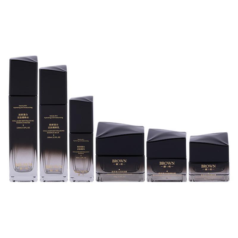 Unik fyrkantig krämburk i glas med höjt lockdesign för kosmetiska förpackningar Unik fyrkantig krämburk i glas med höjt lockdesign för kosmetiska förpackningar