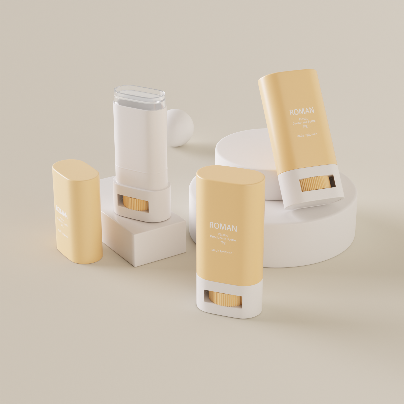 Midjeformad Oem Odm Toppfyllning Förpackningsfärg Tom Twist-Up Plast Klar solid deodorantbehållare