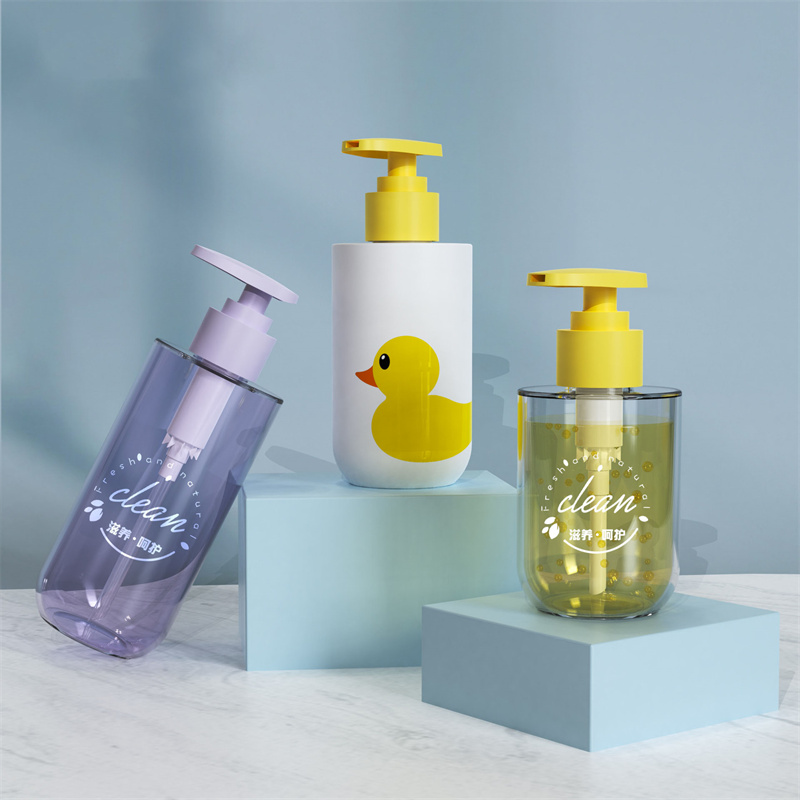 150 ml 200 ml 300 ml PET plast kosmetiska pumpflaskor Koniska baby shower gel och schampoflaskor för kosmetikaförpackningar