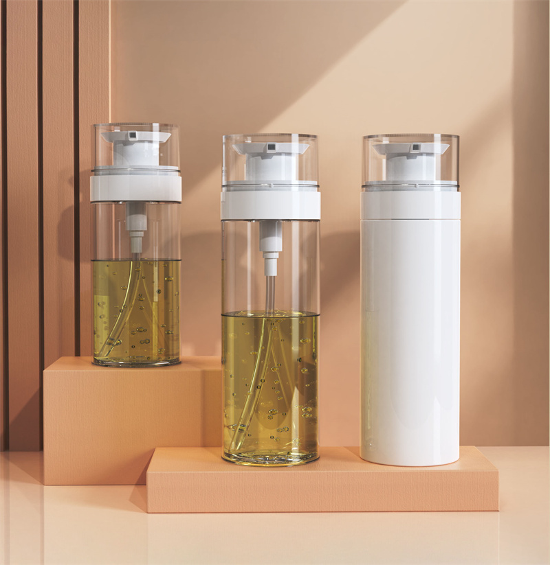 200ml 300ml Innovativ Empty Pet Shower Gel Lotion Flytande Tvål Pumpflaska Hårvårdsoljor Schampo och balsam plastflaskor