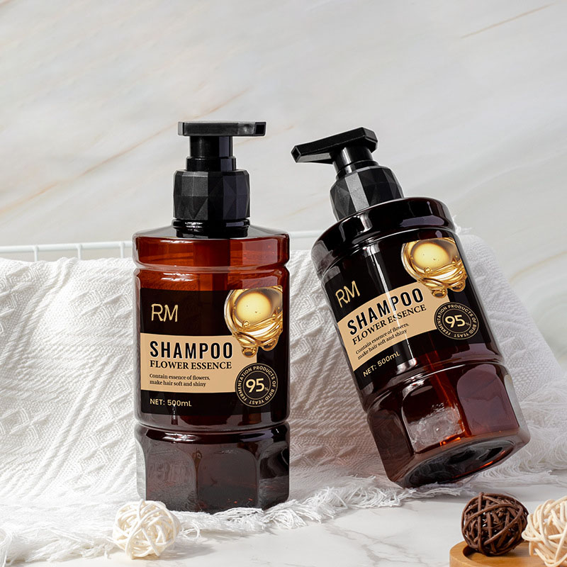 500 ml Petal Petal Pumpflaska för husdjur med skruvpump Högvärdig hotellschampoflaska för personlig vårdförpackning