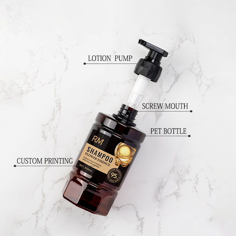500 ml Petal Petal Pumpflaska för husdjur med skruvpump Högvärdig hotellschampoflaska för personlig vårdförpackning 500 ml Petal Petal Pumpflaska för husdjur med skruvpump Högvärdig hotellschampoflaska för personlig vårdförpackning