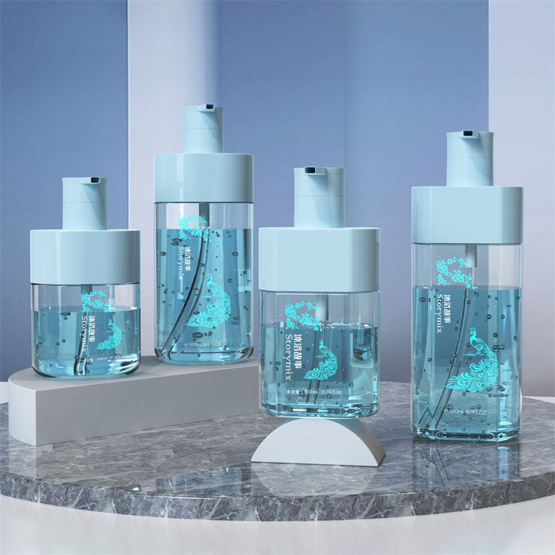 Lyx 300ml 500ml Oval Body Wash Press Lotion Pumpflaskor för vuxna Barn Fuktgivande duschgel Lotion Whitening Bubble Egenskaper Aminosyra