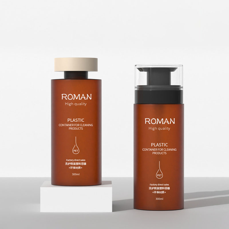 Plastflaskor med pumpdispenser Läcksäker Stor tom klar bärnstensfärgad cylinder Återfyllningsbar för schampo hårbalsam Lotion oljor Plastflaskor med pumpdispenser Läcksäker Stor tom klar bärnstensfärgad cylinder Återfyllningsbar för schampo hårbalsam Lotion oljor