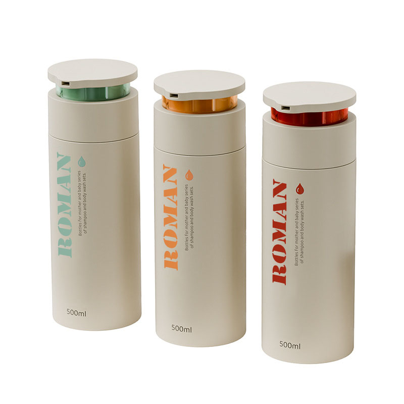 Rund platt axel hudvårdsflaska 150 ml 200 ml 300 ml 500 ml babylotion balsam förpackning Schampo och kroppstvätt handkrämflaskor Rund platt axel hudvårdsflaska 150 ml 200 ml 300 ml 500 ml babylotion balsam förpackning Schampo och kroppstvätt handkrämflaskor