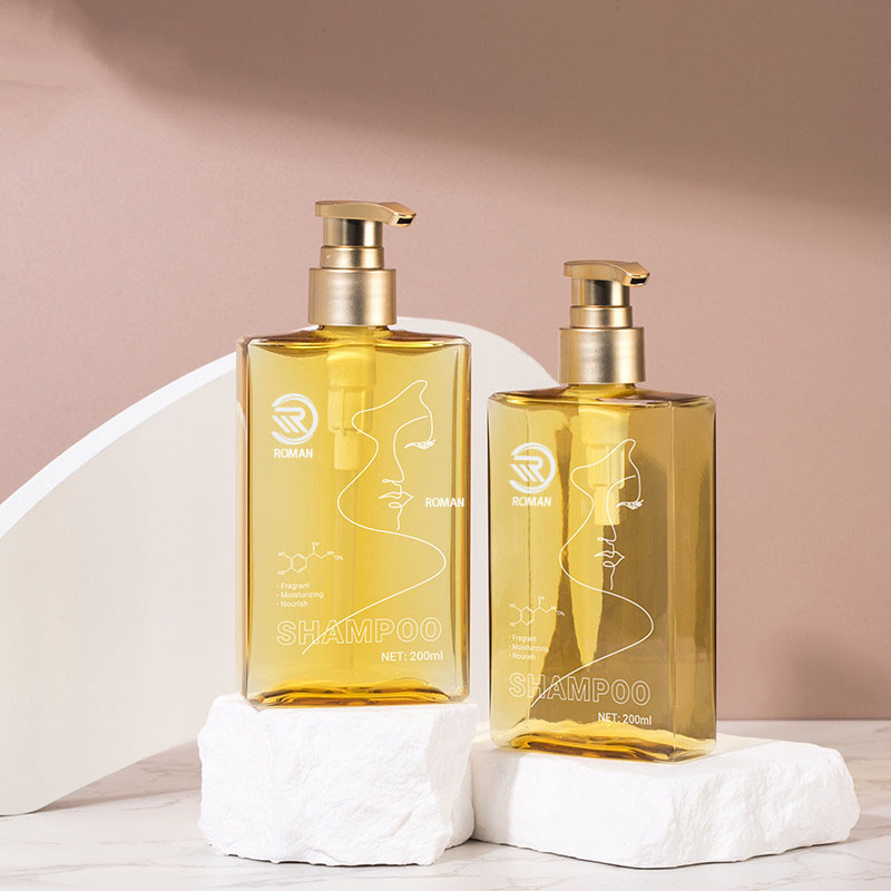 150ml 200ml Flat Square Shower Gel Ansiktstvätt Body Lotion Balsam Guld Pump Flaska Hudvård Sminkborttagningsmedel Oljedispenser