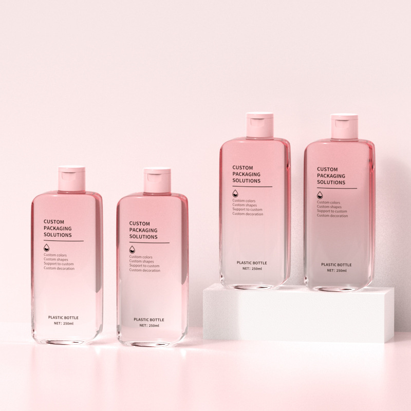 250 ml platt fuktgivande massagekrämflaska Ansiktsrengöring Body Lotion Behållare Duschgel Schampoflaska för solskydd