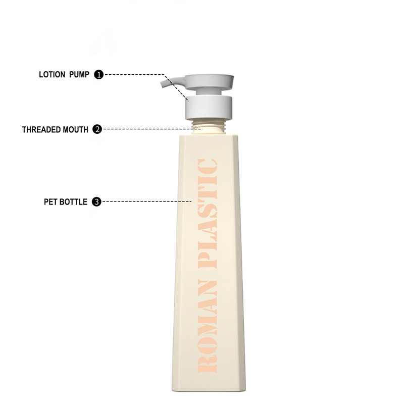 Utsökt form Kosmetisk förpackning Lotion Schampo Shower Gel Balsam Trapets Toner Cream Lotion Flaska för hushållsvård Utsökt form Kosmetisk förpackning Lotion Schampo Shower Gel Balsam Trapets Toner Cream Lotion Flaska för hushållsvård