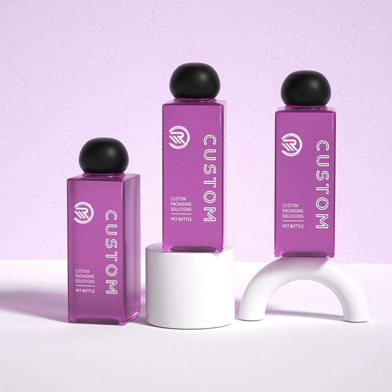 Premium Plastic Square 200ml 250ml Clear Frosted Cosmetic Lotion-flaskor för hudvård Serum Premium Tonerförpackning med kulformad skruvlock Premium Plastic Square 200ml 250ml Clear Frosted Cosmetic Lotion-flaskor för hudvård Serum Premium Tonerförpackning med kulformad skruvlock