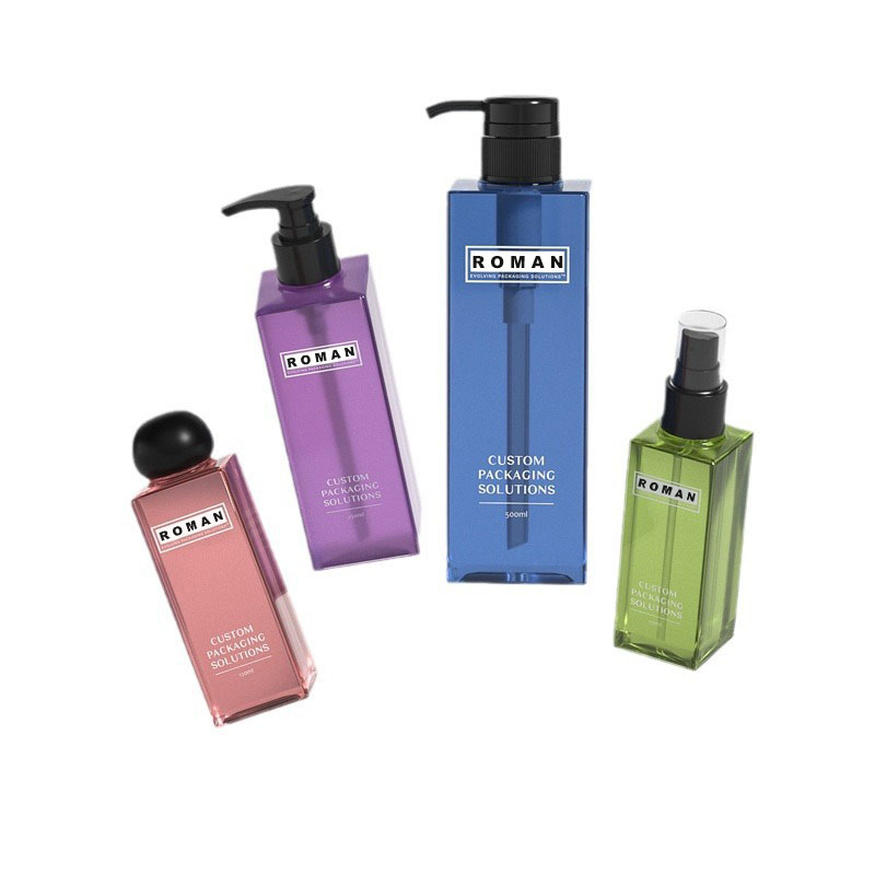 Premium Plastic Square 200ml 250ml Clear Frosted Cosmetic Lotion-flaskor för hudvård Serum Premium Tonerförpackning med kulformad skruvlock Premium Plastic Square 200ml 250ml Clear Frosted Cosmetic Lotion-flaskor för hudvård Serum Premium Tonerförpackning med kulformad skruvlock