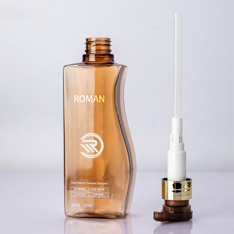 Pålitlig 350 ml 500 ml kurvformad bärnstensfärgad husdjursplast Tom Body Lotion-flaska med pump för hårvård Schampobalsam eller ansiktskrämanvändning Pålitlig 350 ml 500 ml kurvformad bärnstensfärgad husdjursplast Tom Body Lotion-flaska med pump för hårvård Schampobalsam eller ansiktskrämanvändning